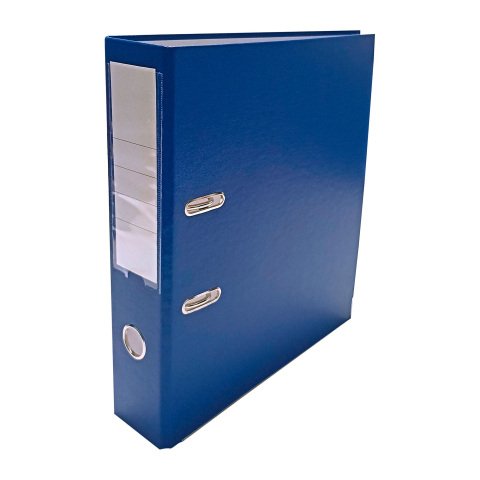 Archivador de palanca forrado en polipropileno 75 mm cartón 2 anillas Folio azul