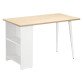 Bureau Designy L 120 x P 60 cm avec étagères intégrées et pieds en bois style scandinave