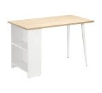 Bureau Designy L 120 x P 60 cm avec étagères intégrées et pieds en bois style scandinave