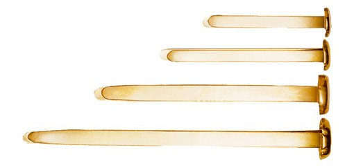 Encuadernadores de latón dorado Nº12 - Paquete de 100 