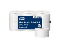 Toiletpapier Mini Jumbo dubbele dikte Tork T2 Advanced - Pak van 12 rollen 170 m