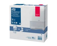 Pack de inicio Tork Dispensador de toallas de mano Tork H3 mini + Recambio de toallas blanco