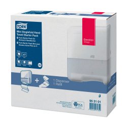 Dispenser carta asciugamani Tork Starter pack Elevation Plastica bianco 13,5 x 29,1 x 33,2 cm