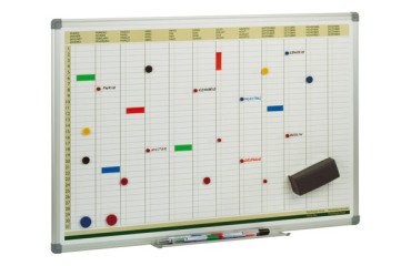 Pizarra Planning Anual 60 x 90cm marco aluminio