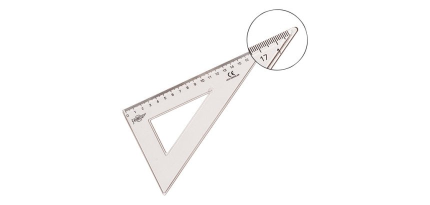 Cartabón de dibujo en poliestireno 30 cm Faibo