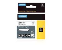 Cinta nylon Dymo Rhino 12 mm 18488 Blanco escritura Negra