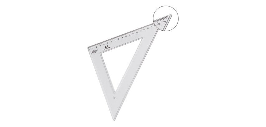 Escuadra de dibujo en poliestireno 25 cm Faibo