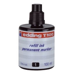 Recarga de tinta para rotulador permanente edding T100 - 100 ml Negro