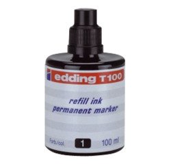 Recarga de tinta para rotulador permanente edding T100 - 100 ml Negro