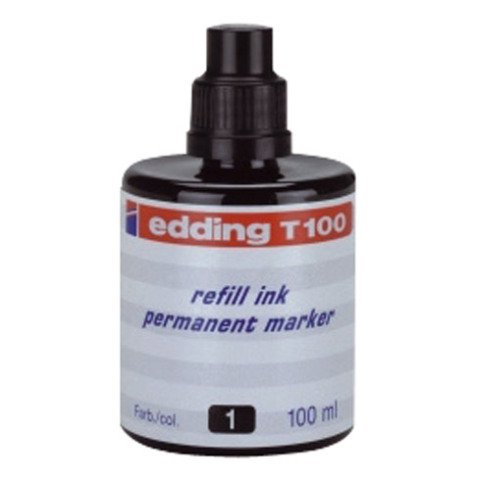 Recarga de tinta para rotulador permanente edding T100 - 100 ml Negro