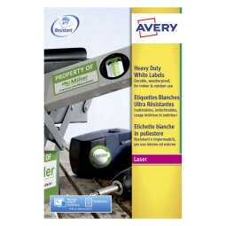 Pak 20 uiterst stevige etiketten Avery L 4775 210 x 297 mm wit voor laserprinter