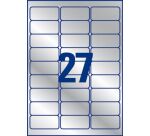 Etiquettes ultra résistantes 63,5 x 29,6 mm Avery L6011-20 - gris métal - Pochette de 540