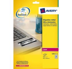 Etiqueta ultra resistente láser 63,5 x 29,6 mm Avery L6011-20 gris - Paquete de 540