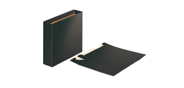 Cajetín de cartón para archivadores Esselte lomo 7,5 cm color negro