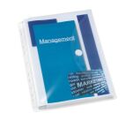 Pochettes transparentes perforées à soufflet et rabat latéral A4 Oxford - polypropylène 20/100e - Paquet de 10