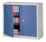 Armoire d'atelier monobloc H 100 x L 100 x P 53 cm corps gris - portes grises