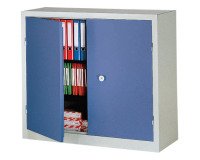 Armoire d'atelier monobloc H 100 x L 100 x P 53 cm corps gris - portes grises
