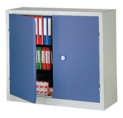 Armoire d'atelier monobloc H 100 x L 100 x P 53 cm corps gris - portes grises