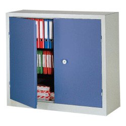 Armoire d'atelier monobloc H 100 x L 100 x P 53 cm corps gris - portes grises