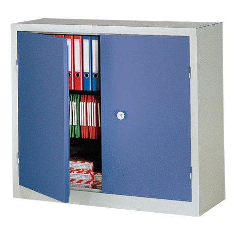 Armoire d'atelier monobloc H 100 x L 100 x P 53 cm corps gris - portes grises