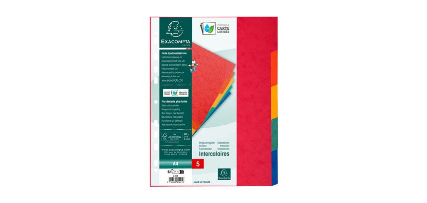 Separadores Exacompta de cartón A4 5 divisiones multicolor Exacompta