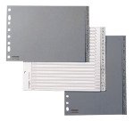 Separadores alfabéticos polipropileno 4º apaisado 20 divisiones gris