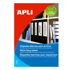 Etiquetas Adhesivas 190 x 61 mm para Lomo Archivador Apli 1233