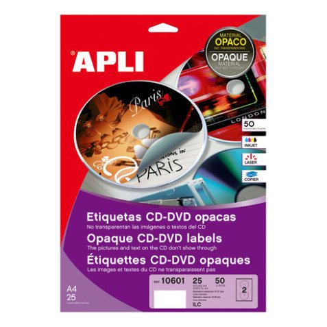 Etiquetas adhesivas CD inkjet/láser.Papel Mate