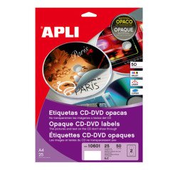 Etiquetas adhesivas CD inkjet/láser.Papel Mate