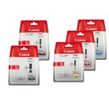 Pack of 5 cartridges Canon PGI550XL + CL551XL black + color