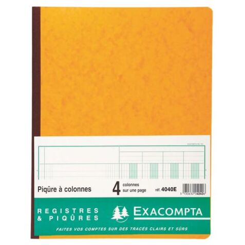 Registre piqûre 4 colonnes Exacompta 4040E