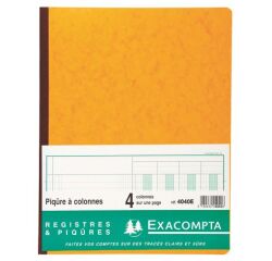 Registre piqûre 4 colonnes Exacompta 4040E