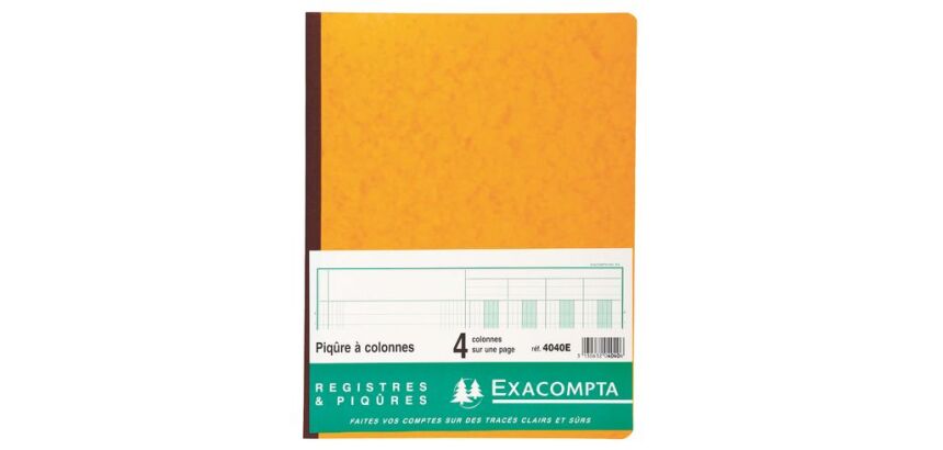 Registre piqûre 4 colonnes Exacompta 4040E