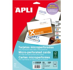 Paquete de 100 tarjetas de visita 90 x 50,8 mm Apli 10608