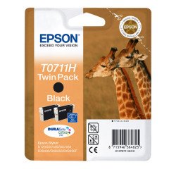 Epson T0711 Pack cartouche de 2 noires pour imprimante jet d'encre
