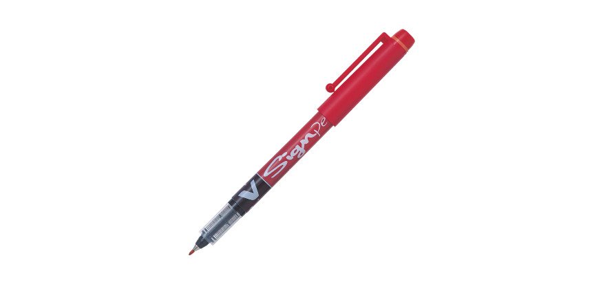 Stylo viltstift Pilot V-Sign Pen met dop en punt van 2 mm.