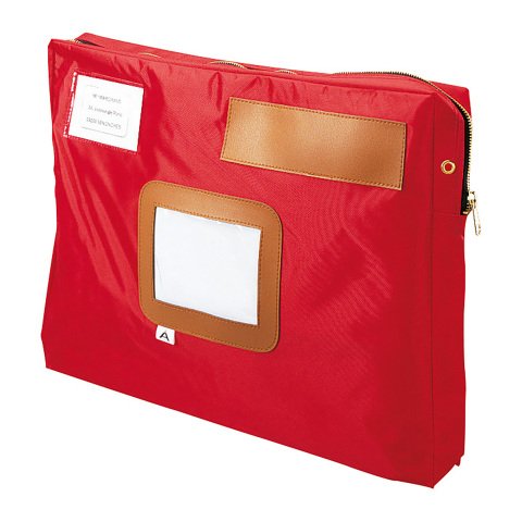 Bolsa de correo rojo 30x42 cm, fuelle de 5 cm.