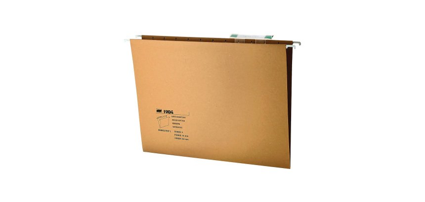 Carpetas colgantes para cajones 32 x 24 cm A4 Recicladas Fade Kio Kraft lomo V - Paquete de 50