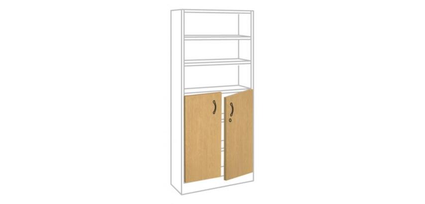 Jeu de 2 portes basses pour bibliothèque haute de bureau