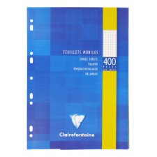 Feuillets mobiles 400 pages petits carreaux format A4 21 x 29,7 cm Metric Clairefontaine - perforées