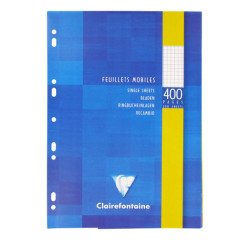 Hojas móviles 400 páginas cuadros pequeños formato A4 21 x 29,7 cm Metric Clairefontaine - perforadas