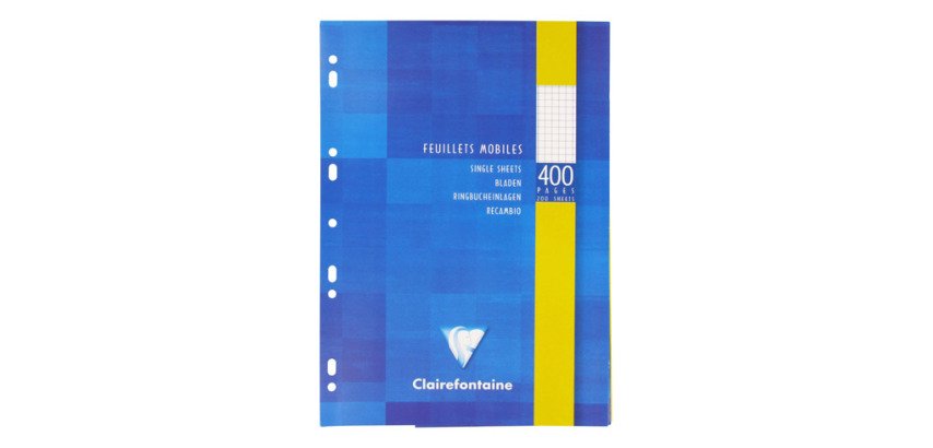 Feuillets mobiles 400 pages petits carreaux format A4 21 x 29,7 cm Metric Clairefontaine - perforées