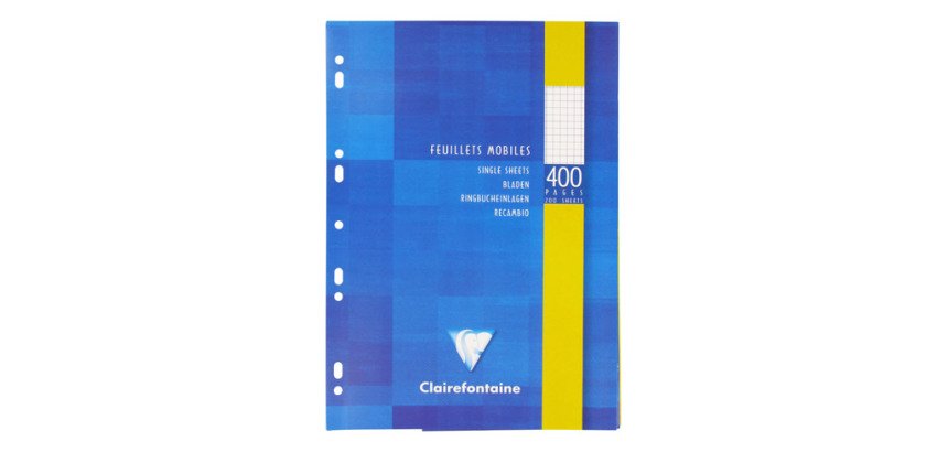 Etui 400 feuillets mobiles Clairefontaine Metric format A4 21 x 29,7 cm petits carreaux