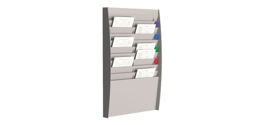 Trieur mural 20 cases plastique horizontal gris