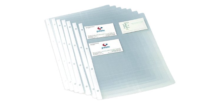 Paquete 10 fundas multitaladro A4 para tarjetas