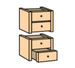 Bloc de 4 tiroirs pour bibliothèque Colonne de bureau
