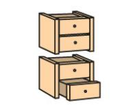 Bloc 4 tiroirs pour colonne de bureau hêtre