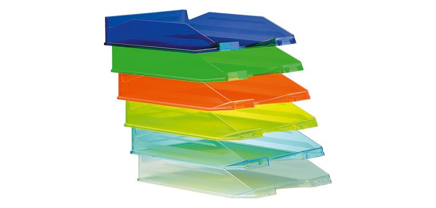 Bandejas transparentes colores fluorescentes Faibo verde fluor
