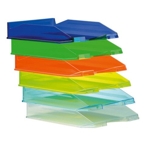 Bandejas transparentes colores fluorescentes Faibo verde fluor