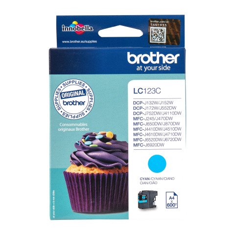 Brother LC123C cartucho original cian (600 páginas)